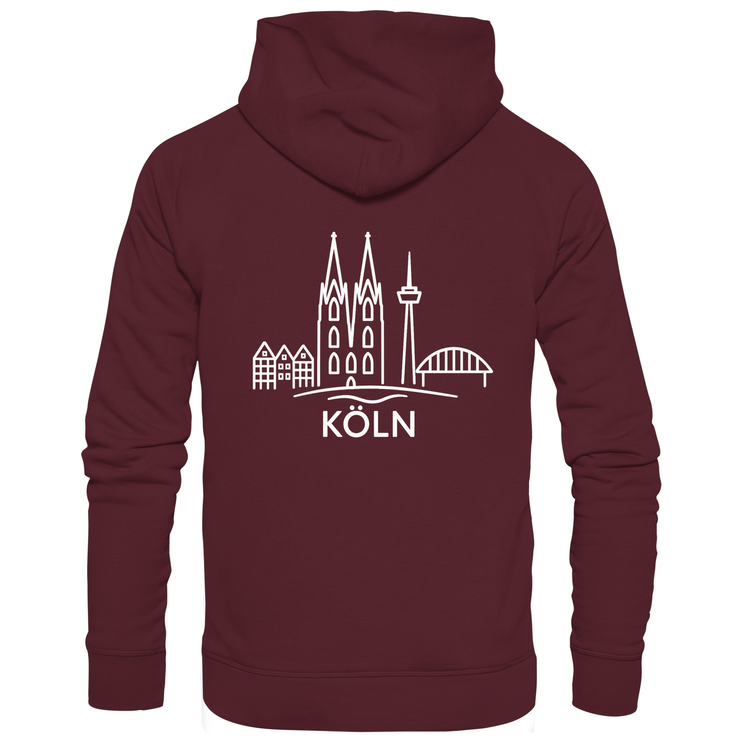 Köln Skyline (großer Druck auf dem Rücken) - Basic Unisex Hoodie