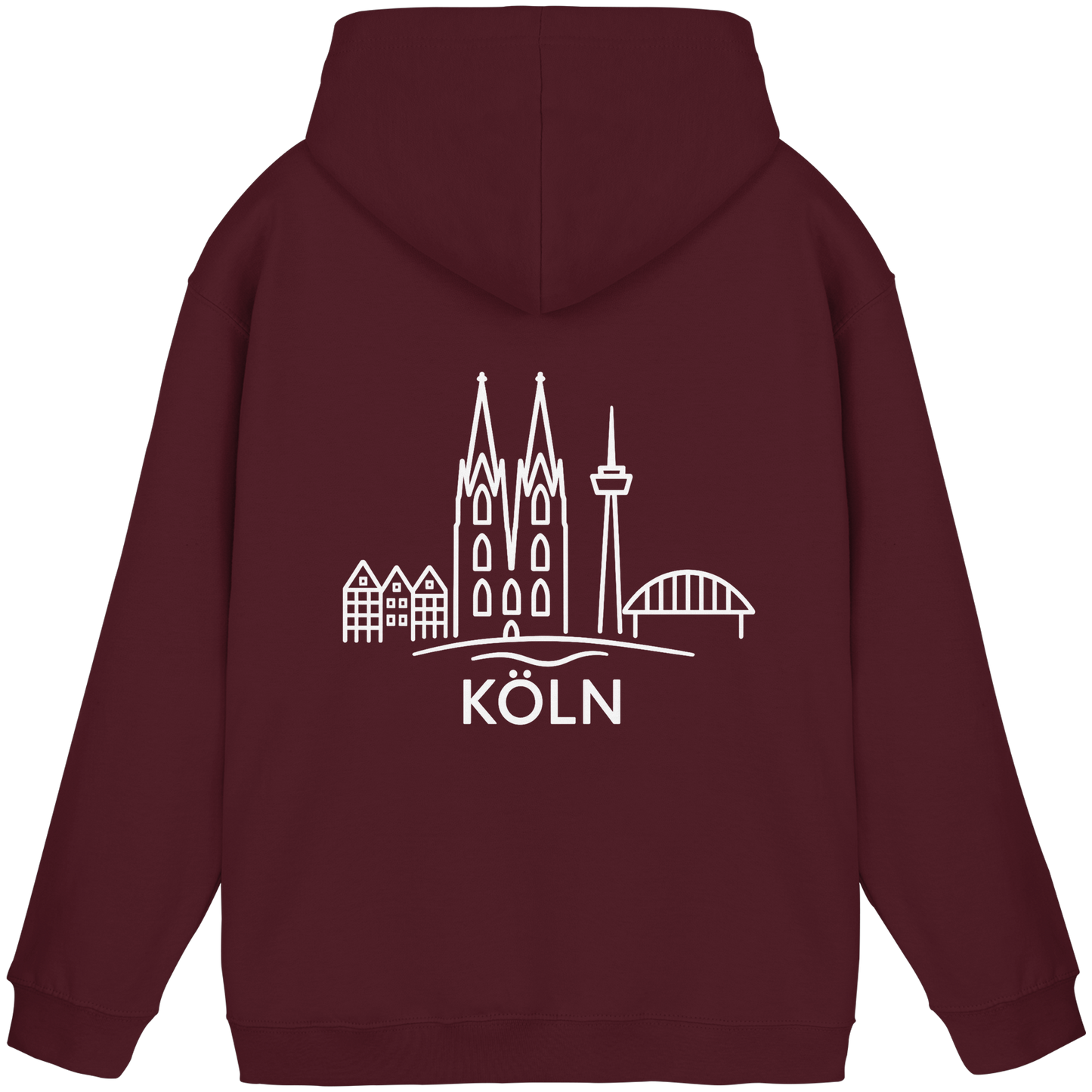 Köln Skyline (großer Druck auf dem Rücken) - Basic Unisex Hoodie