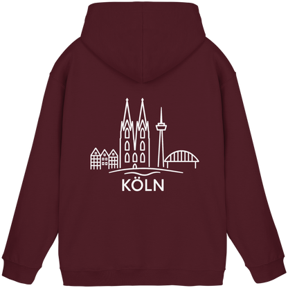 Köln Skyline (großer Druck auf dem Rücken) - Basic Unisex Hoodie