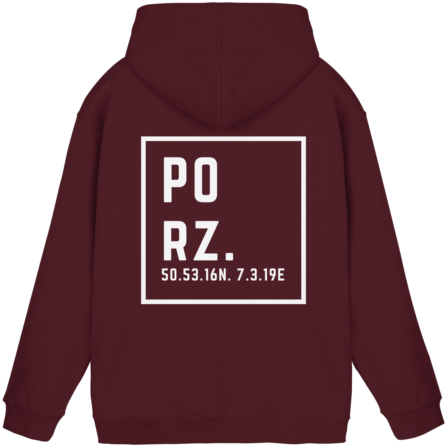 Porz Koordinaten (großer Druck Rücken) - Basic Unisex Hoodie