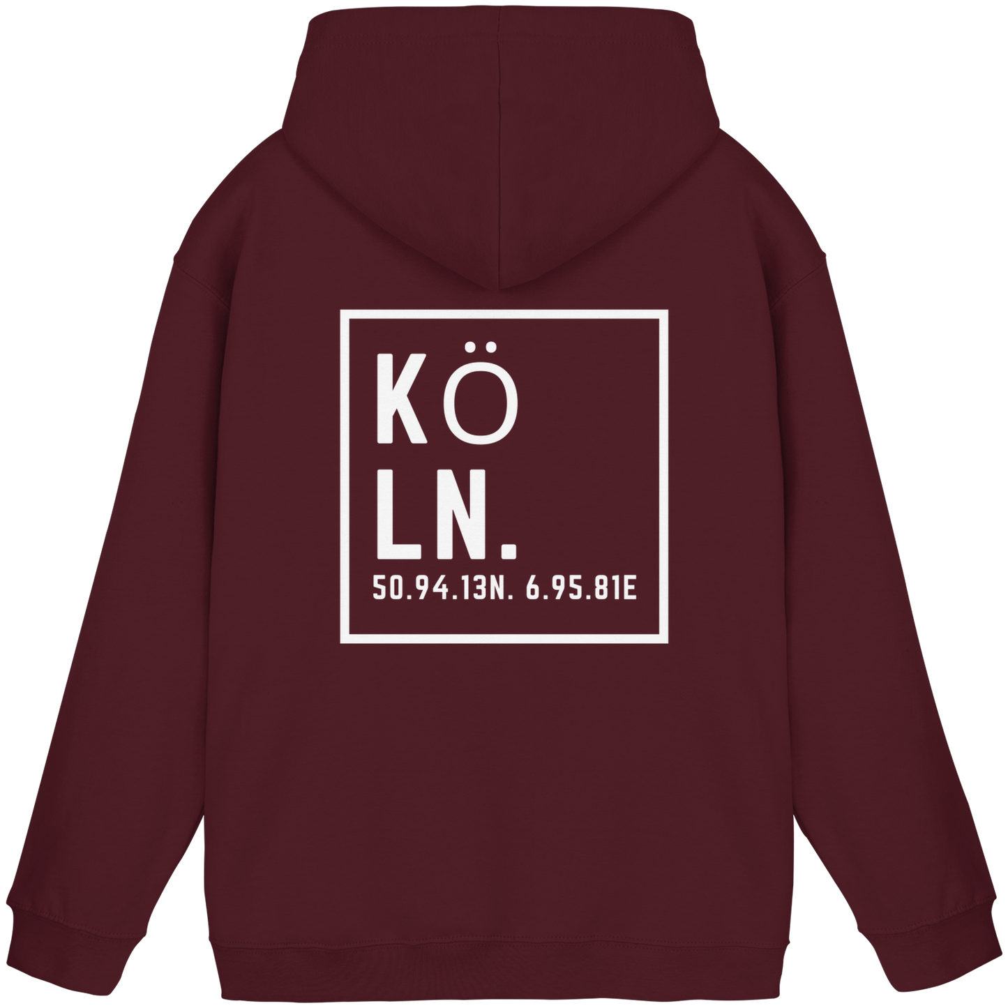 Köln Koordinaten (großer Druck auf dem Rücken) - Basic Unisex Hoodie
