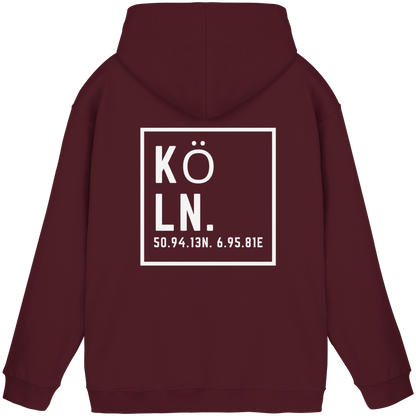 Köln Koordinaten (großer Druck auf dem Rücken) - Basic Unisex Hoodie