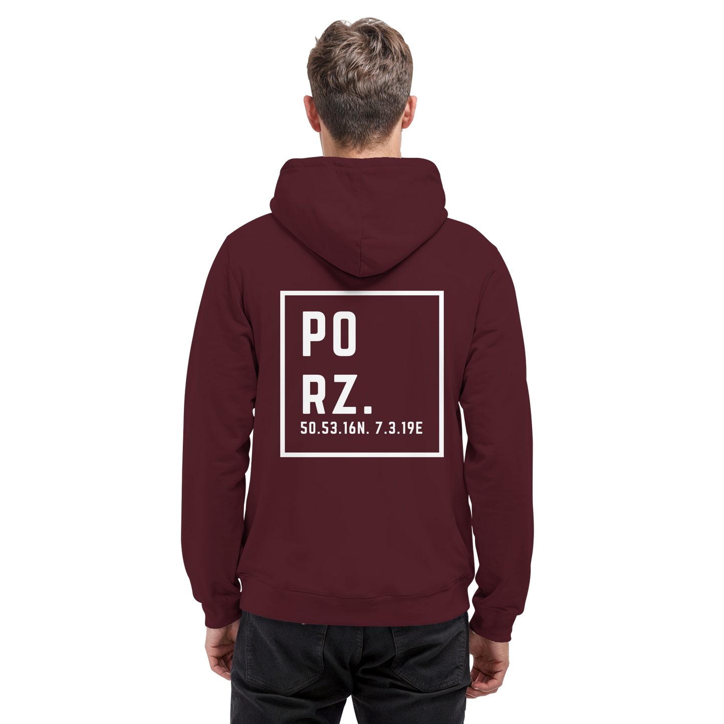 Porz Koordinaten (großer Druck Rücken) - Basic Unisex Hoodie