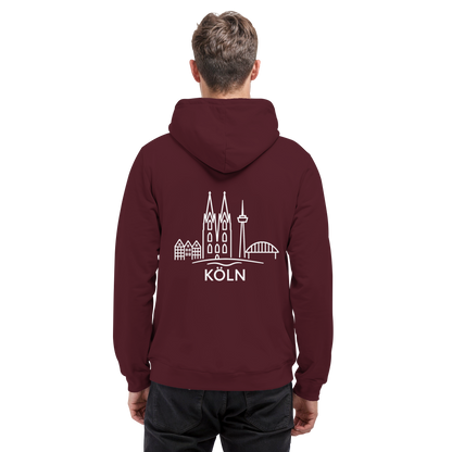 Köln Skyline (großer Druck auf dem Rücken) - Basic Unisex Hoodie