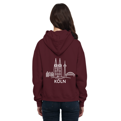 Köln Skyline (großer Druck auf dem Rücken) - Basic Unisex Hoodie