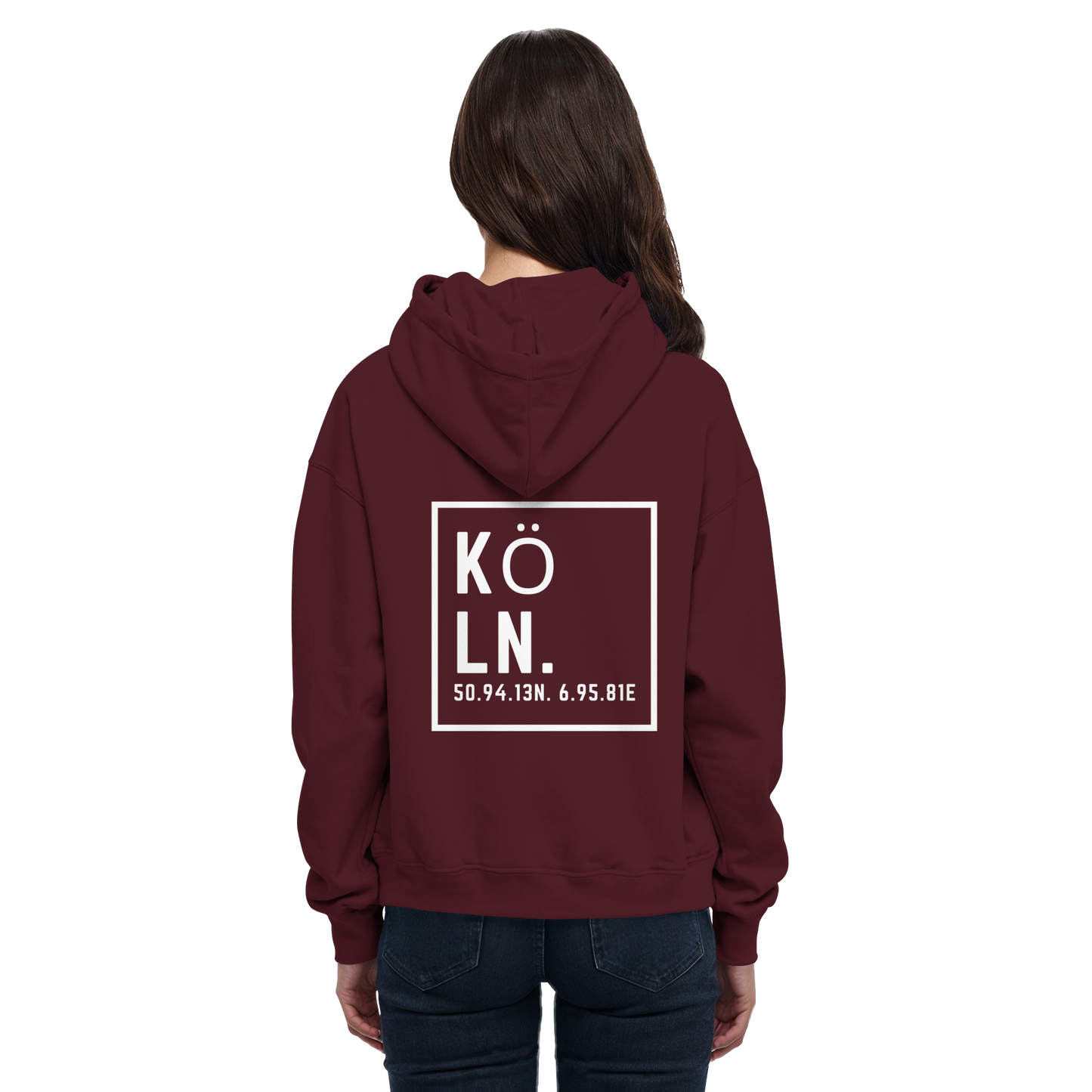 Köln Koordinaten (großer Druck auf dem Rücken) - Basic Unisex Hoodie
