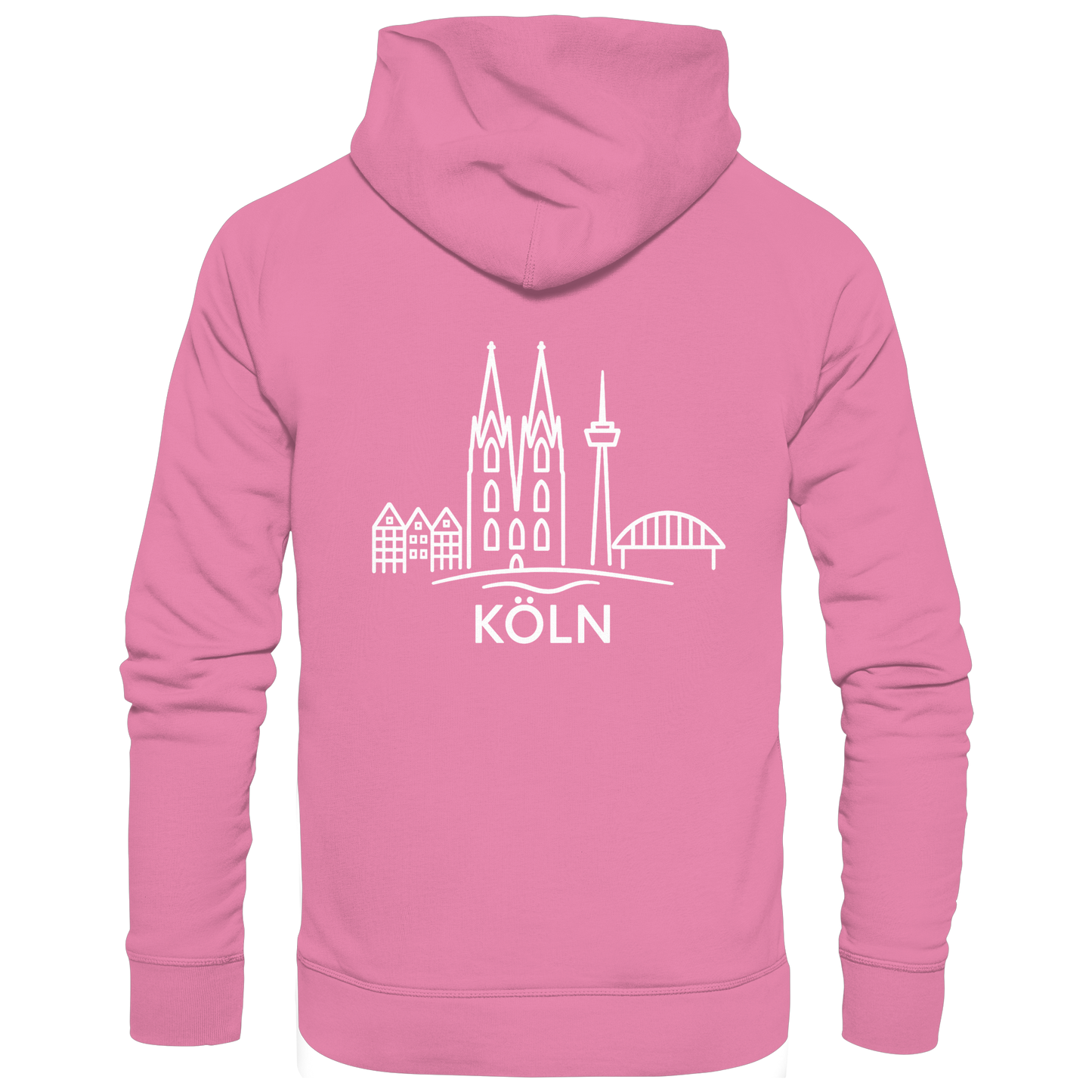Köln Skyline (großer Druck auf dem Rücken) - Basic Unisex Hoodie