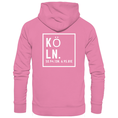 Köln Koordinaten (großer Druck auf dem Rücken) - Basic Unisex Hoodie