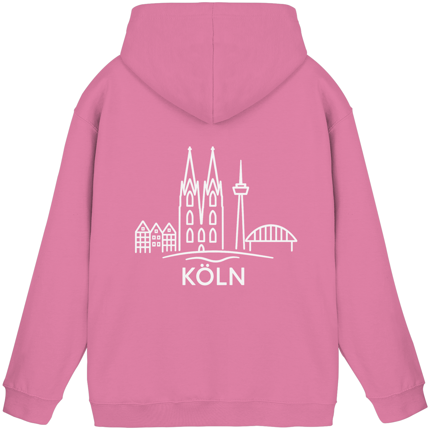 Köln Skyline (großer Druck auf dem Rücken) - Basic Unisex Hoodie