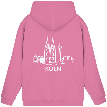 Köln Skyline (großer Druck auf dem Rücken) - Basic Unisex Hoodie