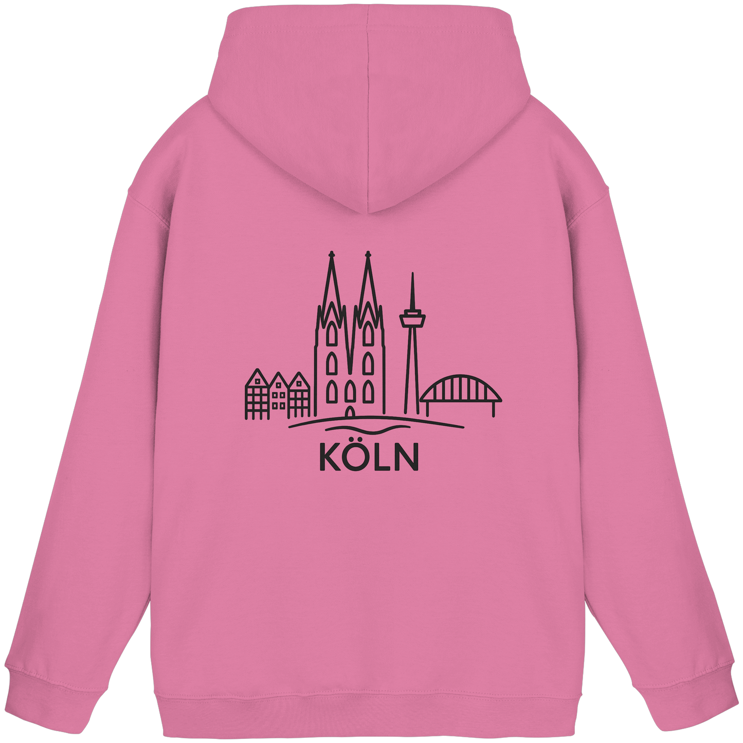 Köln Skyline (großer Druck auf dem Rücken) - Basic Unisex Hoodie