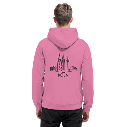Köln Skyline (großer Druck auf dem Rücken) - Basic Unisex Hoodie