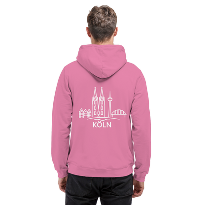 Köln Skyline (großer Druck auf dem Rücken) - Basic Unisex Hoodie