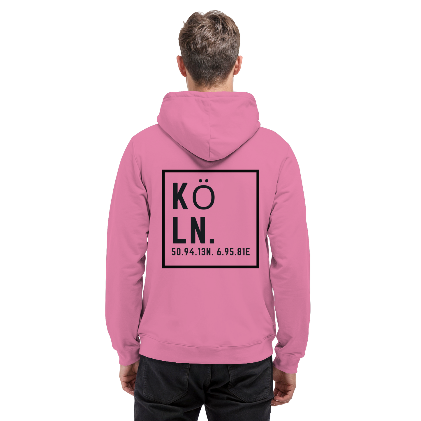 Köln Koordinaten (großer Druck auf dem Rücken) - Basic Unisex Hoodie
