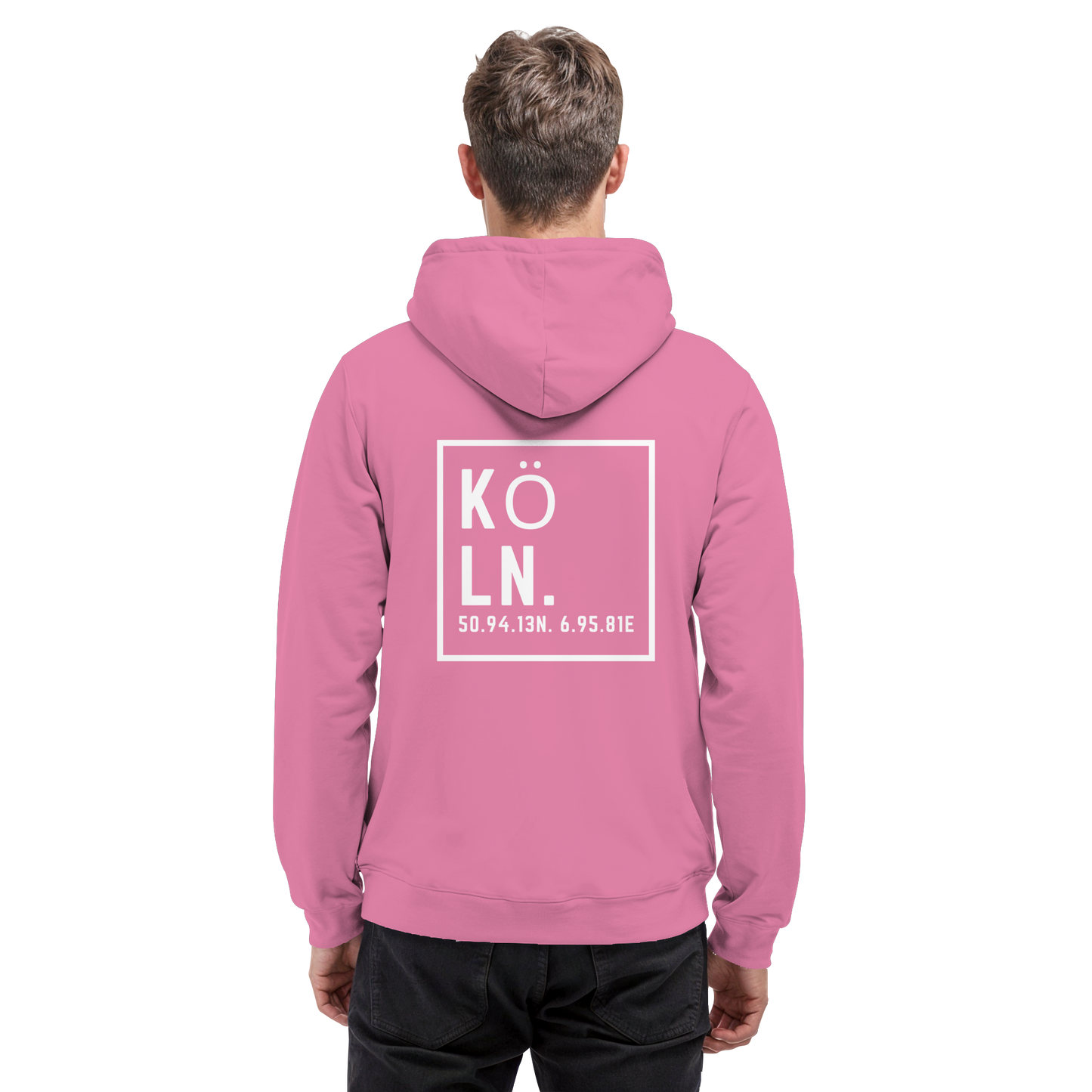 Köln Koordinaten (großer Druck auf dem Rücken) - Basic Unisex Hoodie
