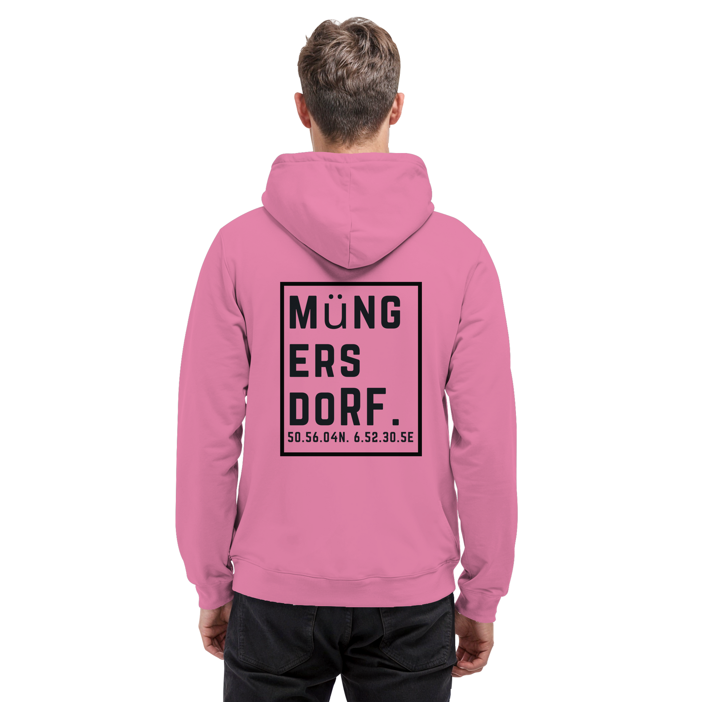 Müngersdorf Koordinaten (großer Druck auf dem Rücken) - Basic Unisex Hoodie