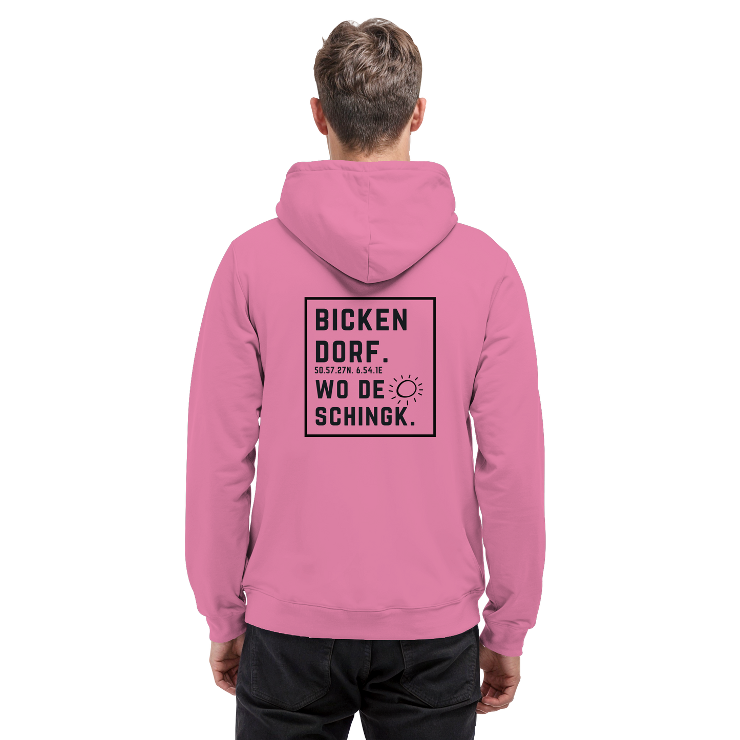 Wo de Sonn schingk - Bickendorf Druck Rücken - Basic Unisex Hoodie