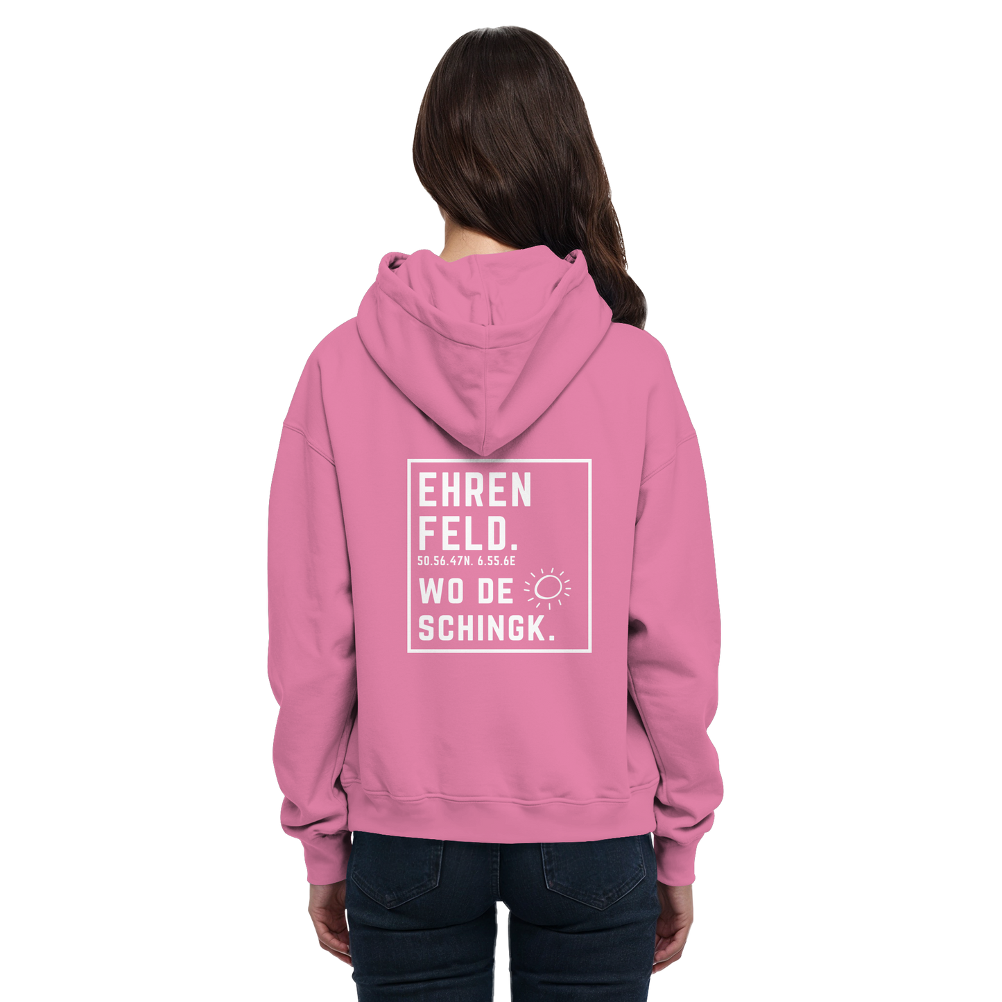 Wo de Sonn schingk - Ehrenfeld Druck Rücken  - Basic Unisex Hoodie