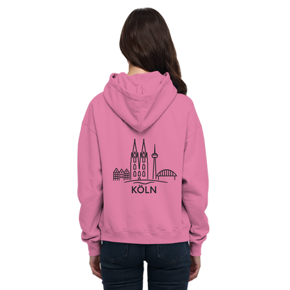Köln Skyline (großer Druck auf dem Rücken) - Basic Unisex Hoodie