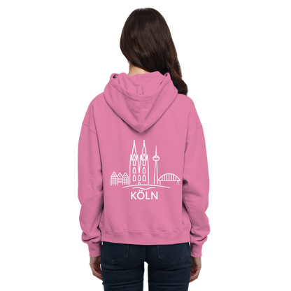 Köln Skyline (großer Druck auf dem Rücken) - Basic Unisex Hoodie