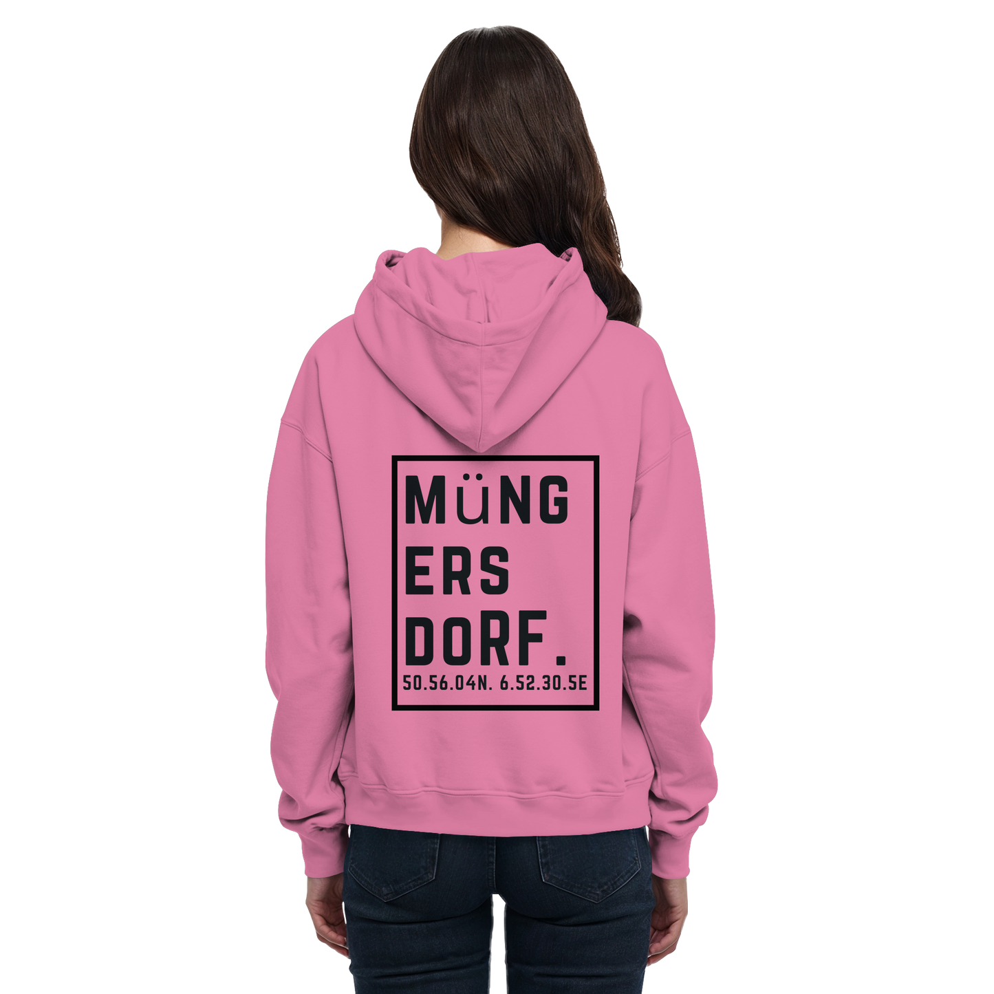 Müngersdorf Koordinaten (großer Druck auf dem Rücken) - Basic Unisex Hoodie
