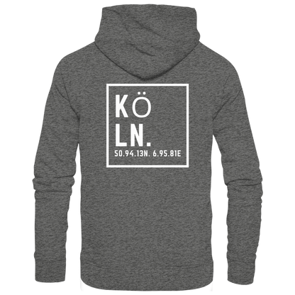 Köln Koordinaten (großer Druck auf dem Rücken) - Basic Unisex Hoodie