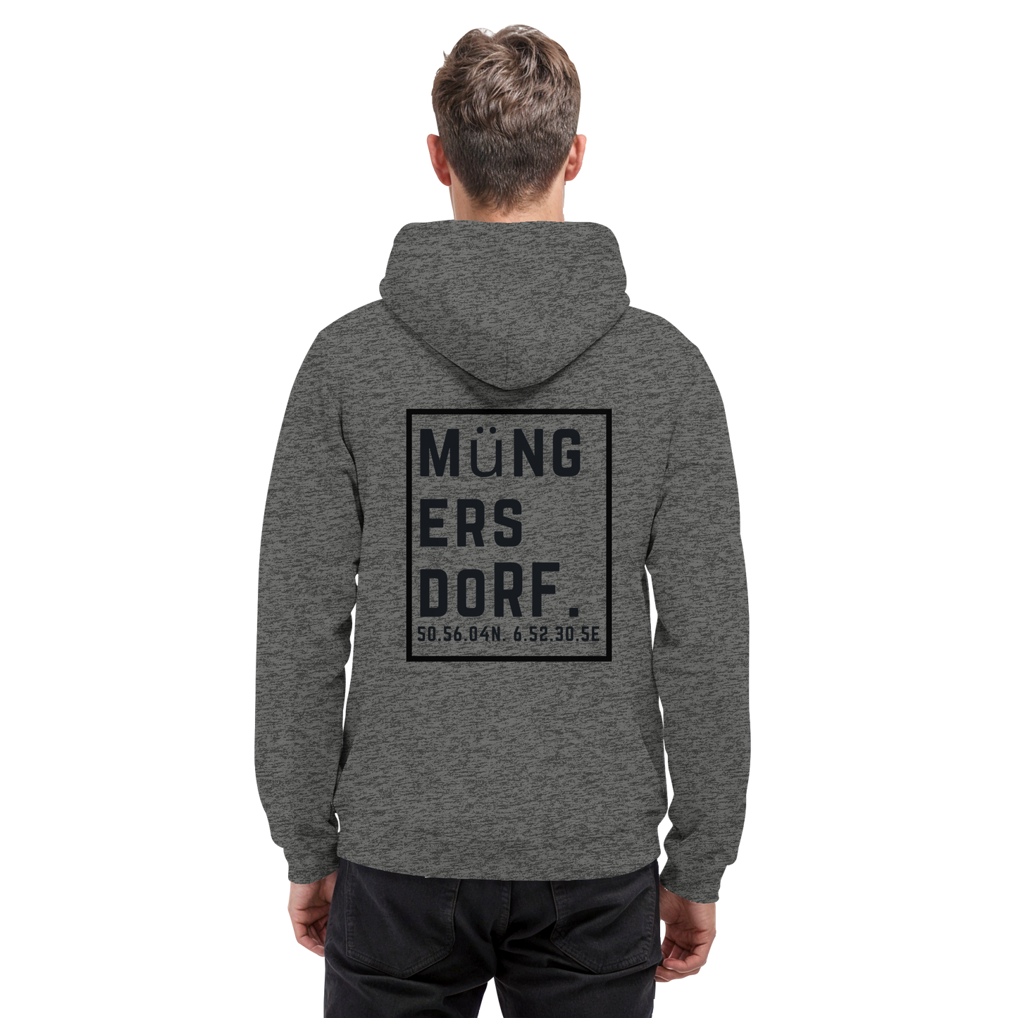 Müngersdorf Koordinaten (großer Druck auf dem Rücken) - Basic Unisex Hoodie