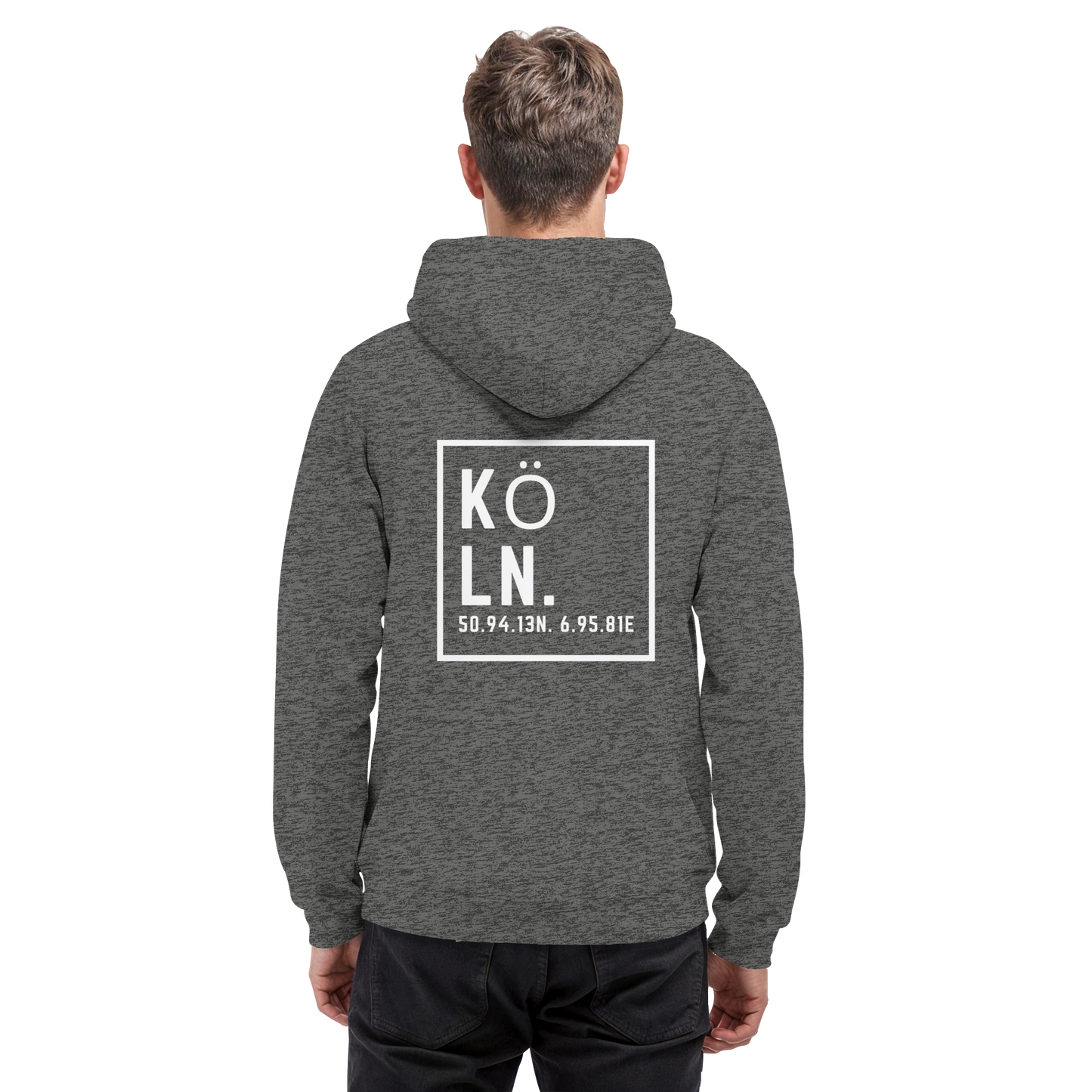 Köln Koordinaten (großer Druck auf dem Rücken) - Basic Unisex Hoodie