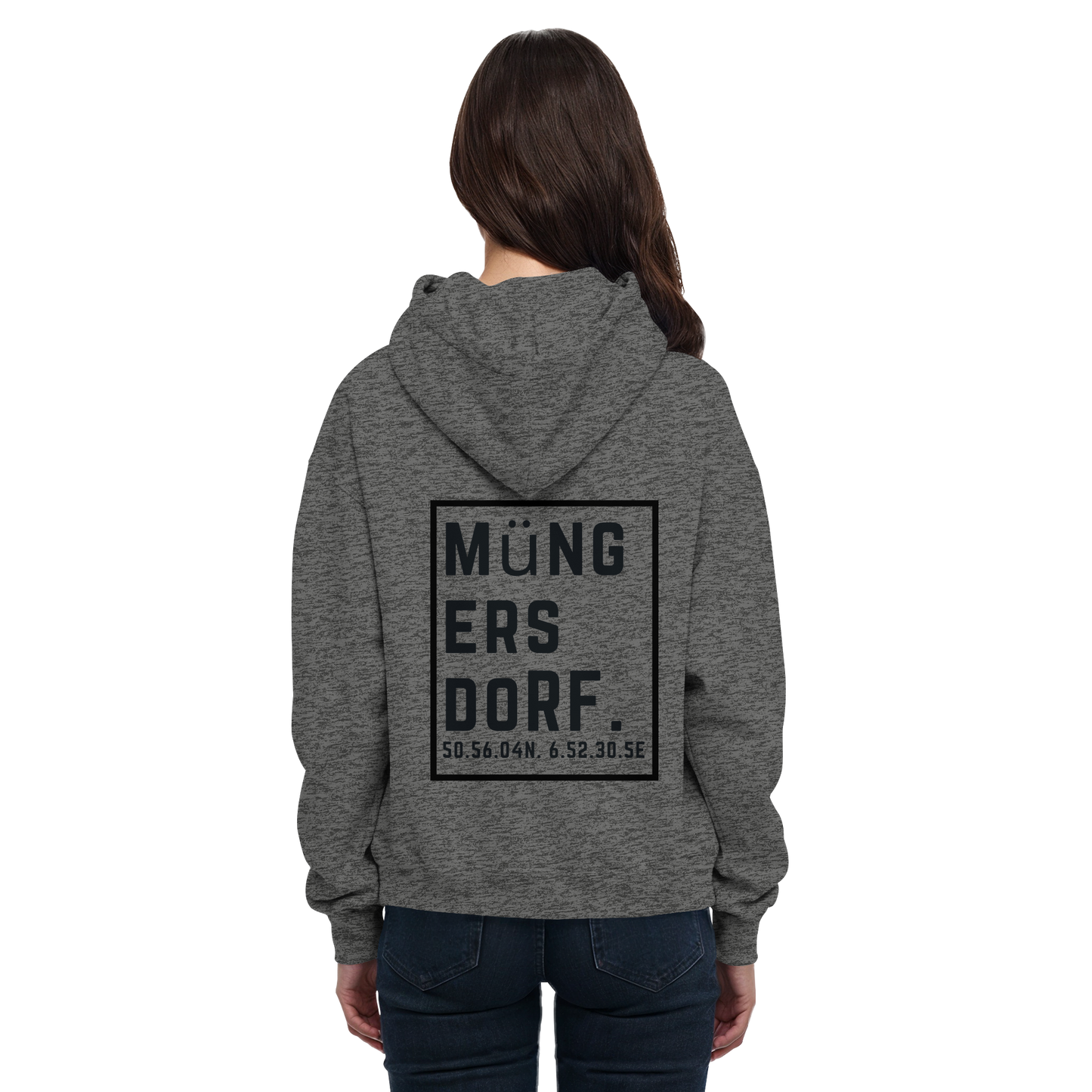 Müngersdorf Koordinaten (großer Druck auf dem Rücken) - Basic Unisex Hoodie