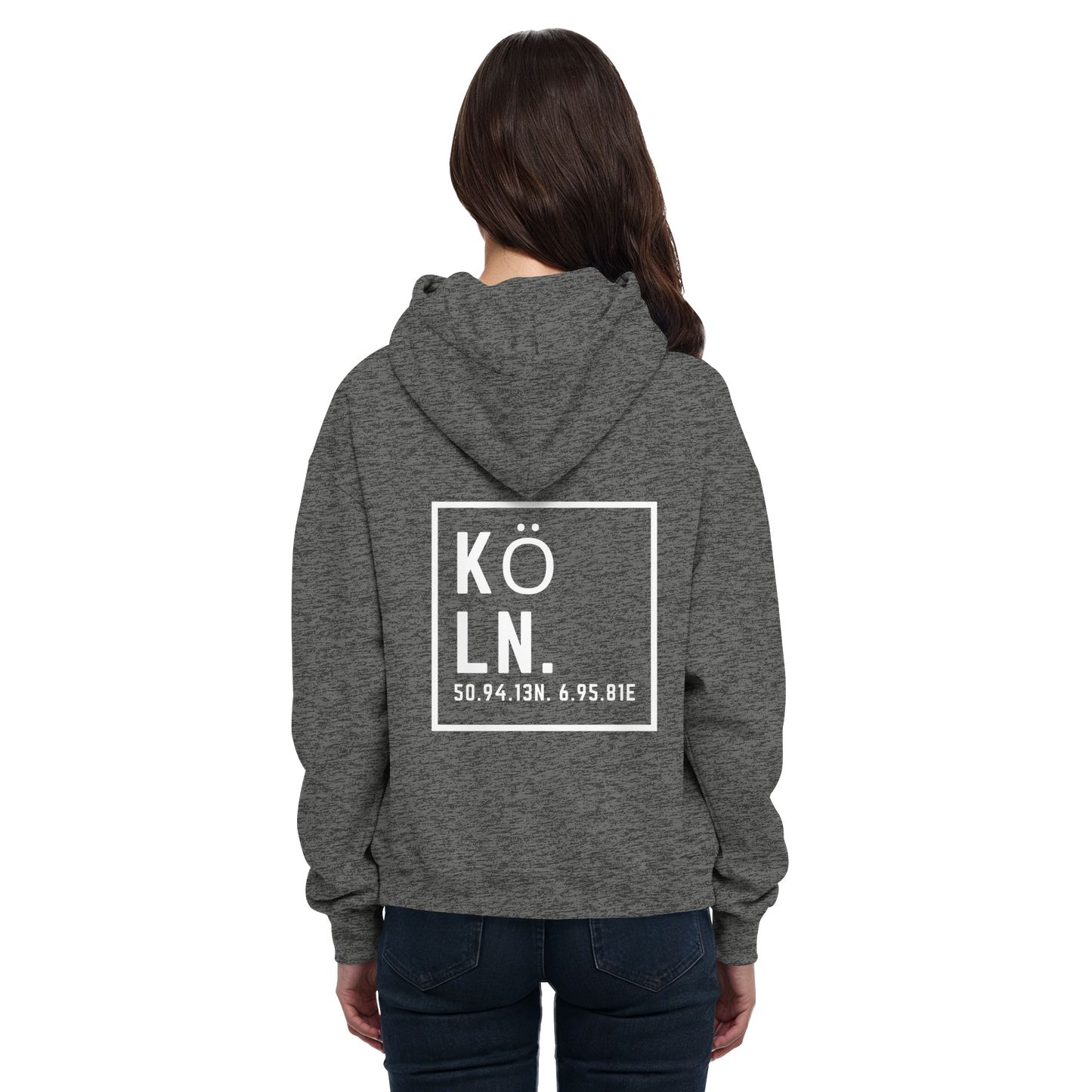 Köln Koordinaten (großer Druck auf dem Rücken) - Basic Unisex Hoodie