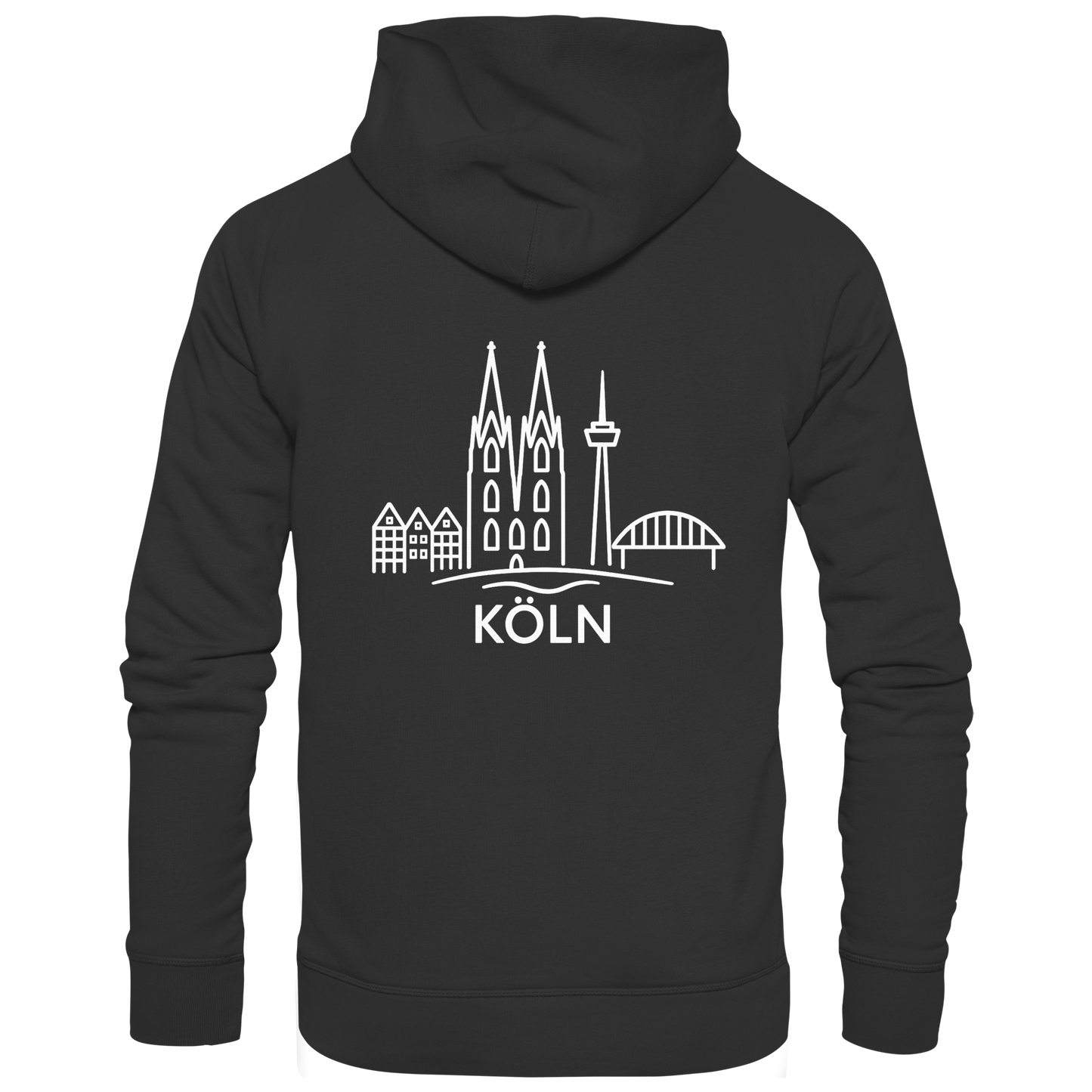 Köln Skyline (großer Druck auf dem Rücken) - Basic Unisex Hoodie