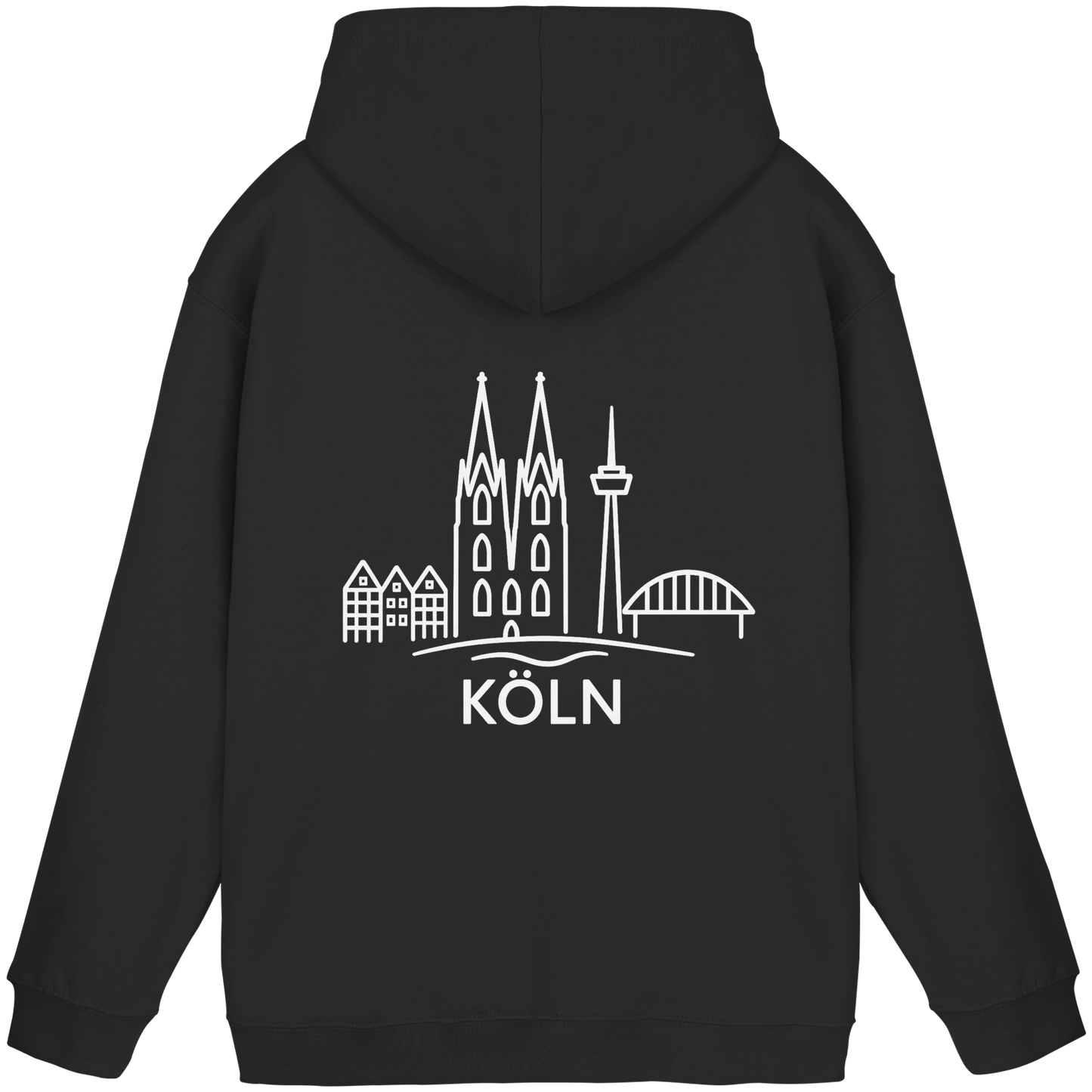 Köln Skyline (großer Druck auf dem Rücken) - Basic Unisex Hoodie