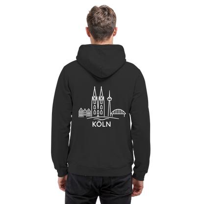 Köln Skyline (großer Druck auf dem Rücken) - Basic Unisex Hoodie