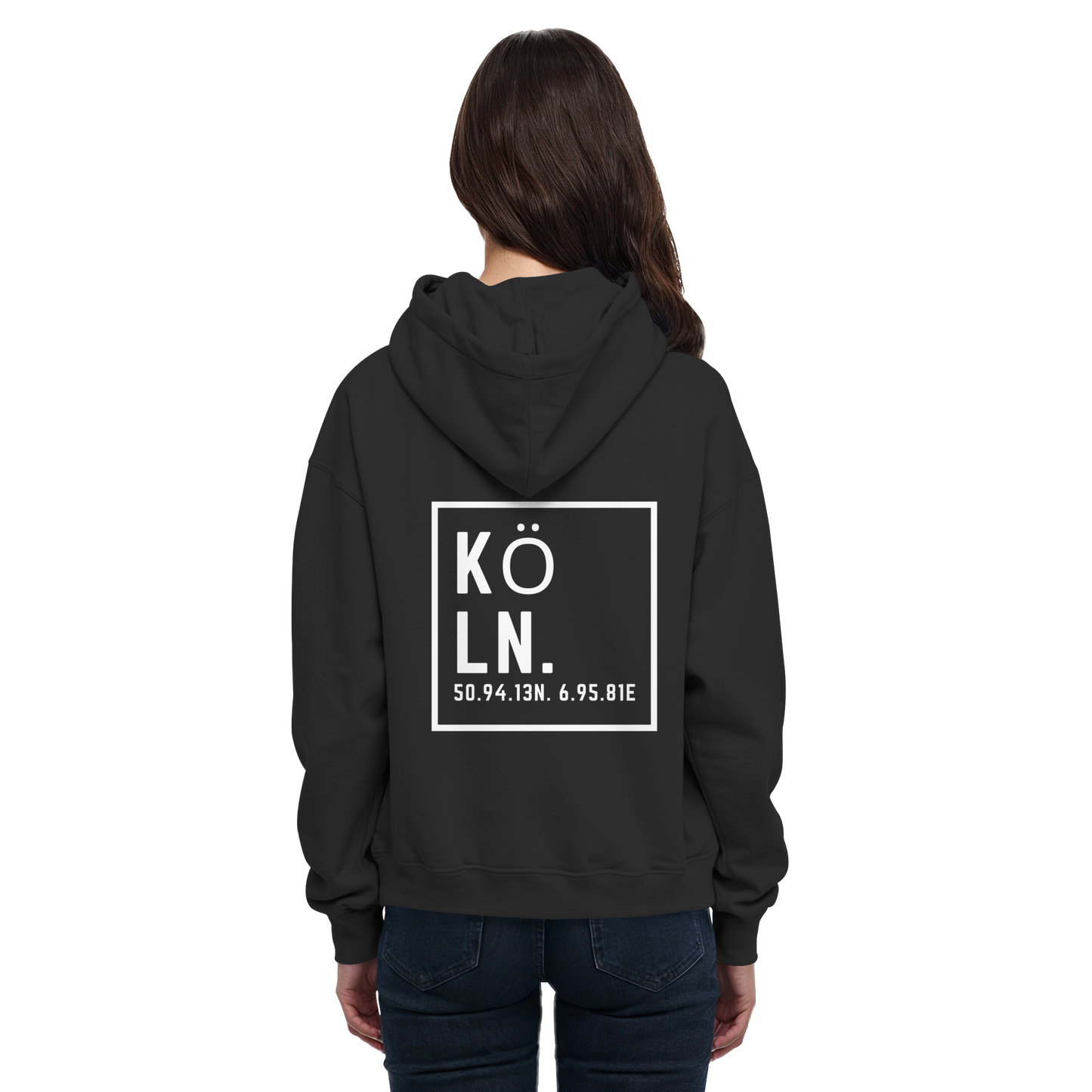 Köln Koordinaten (großer Druck auf dem Rücken) - Basic Unisex Hoodie