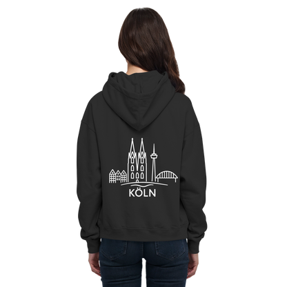 Köln Skyline (großer Druck auf dem Rücken) - Basic Unisex Hoodie