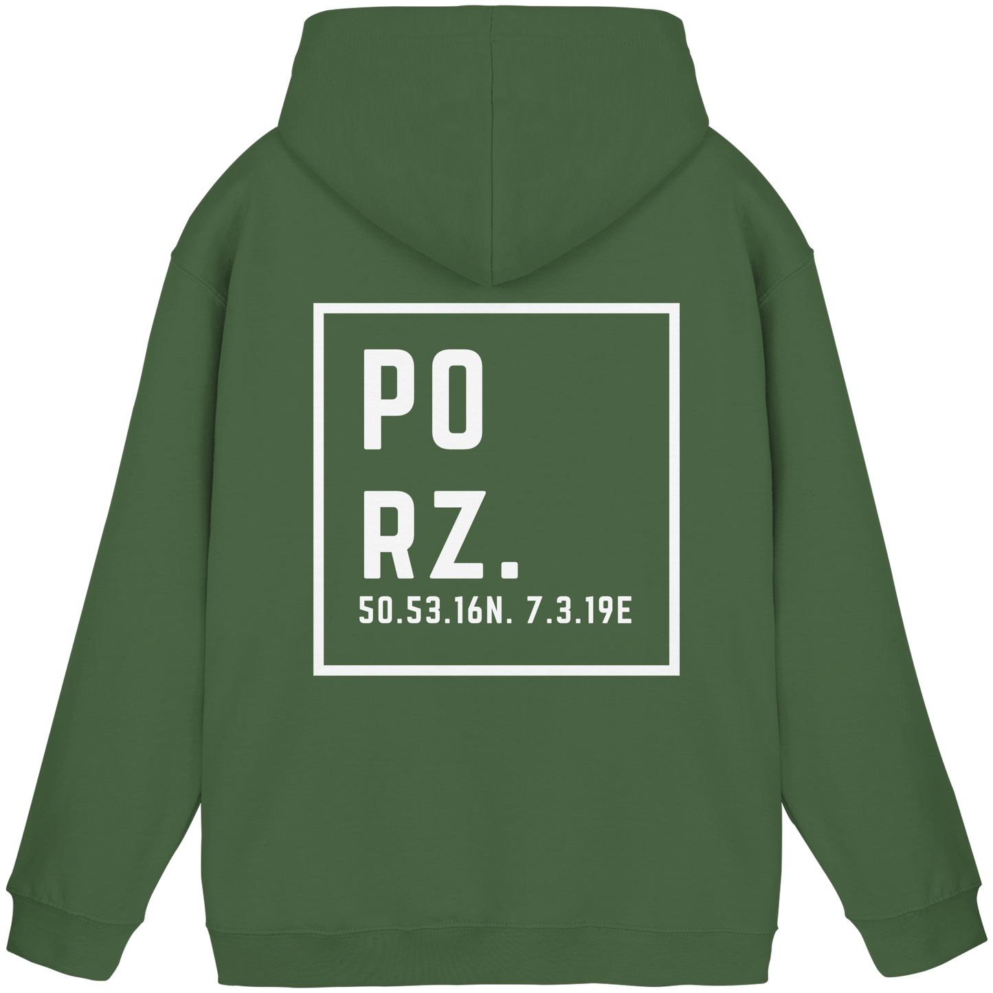 Porz Koordinaten (großer Druck Rücken) - Basic Unisex Hoodie