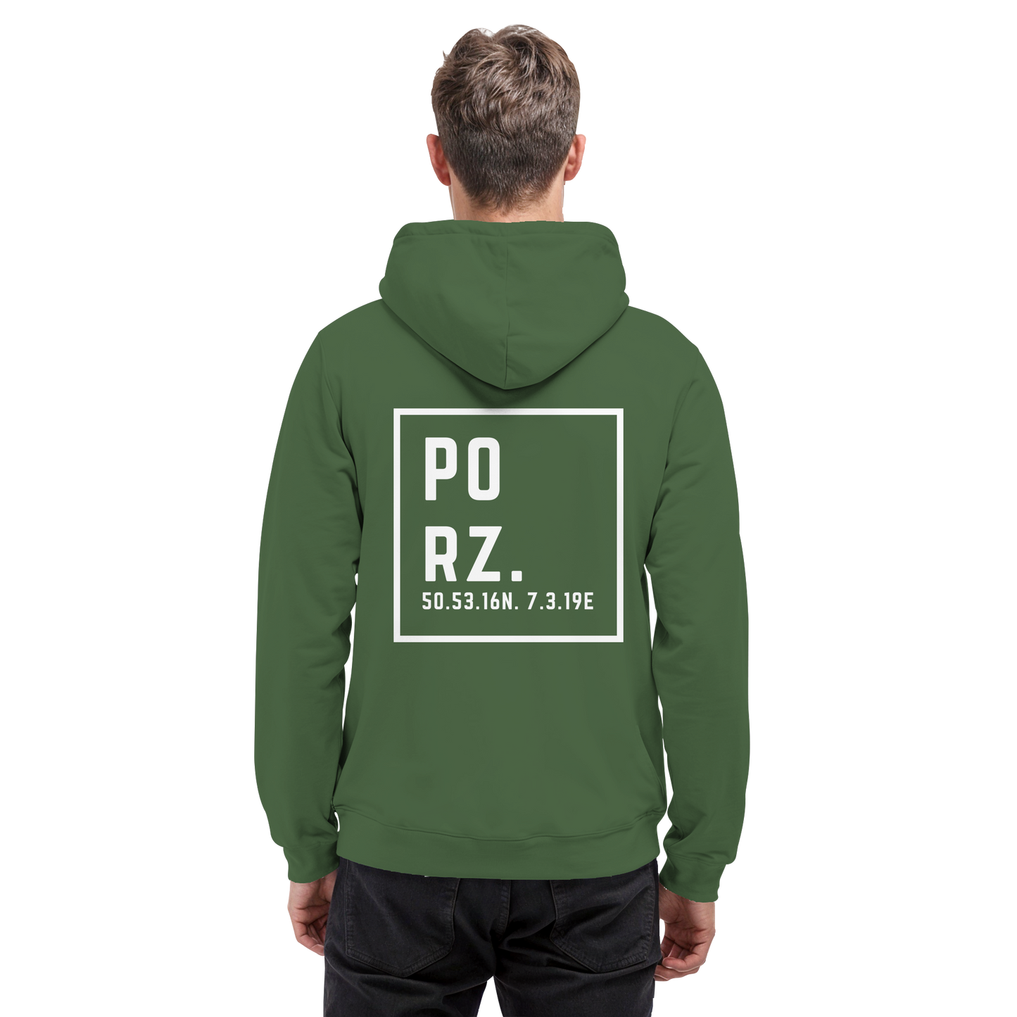 Porz Koordinaten (großer Druck Rücken) - Basic Unisex Hoodie