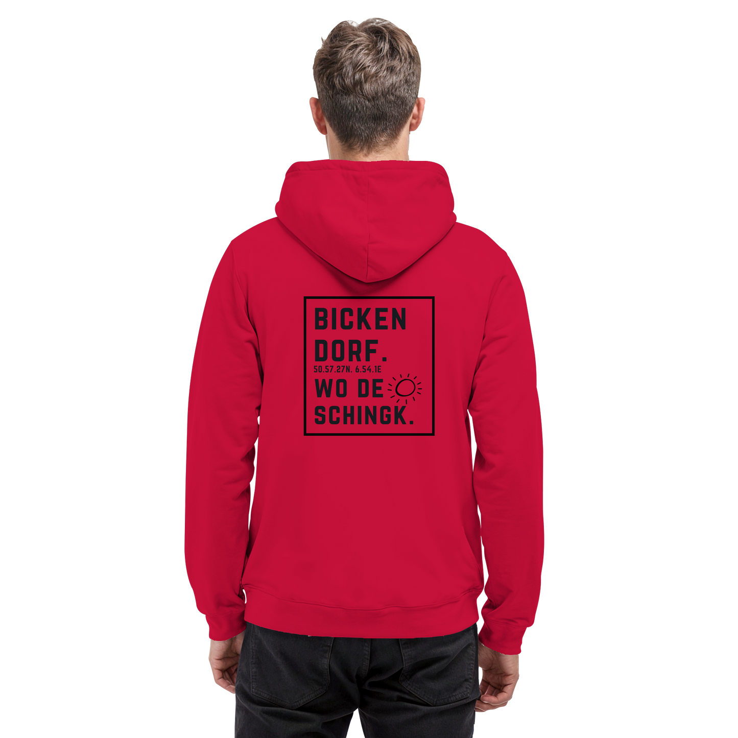 Wo de Sonn schingk - Bickendorf Druck Rücken - Basic Unisex Hoodie