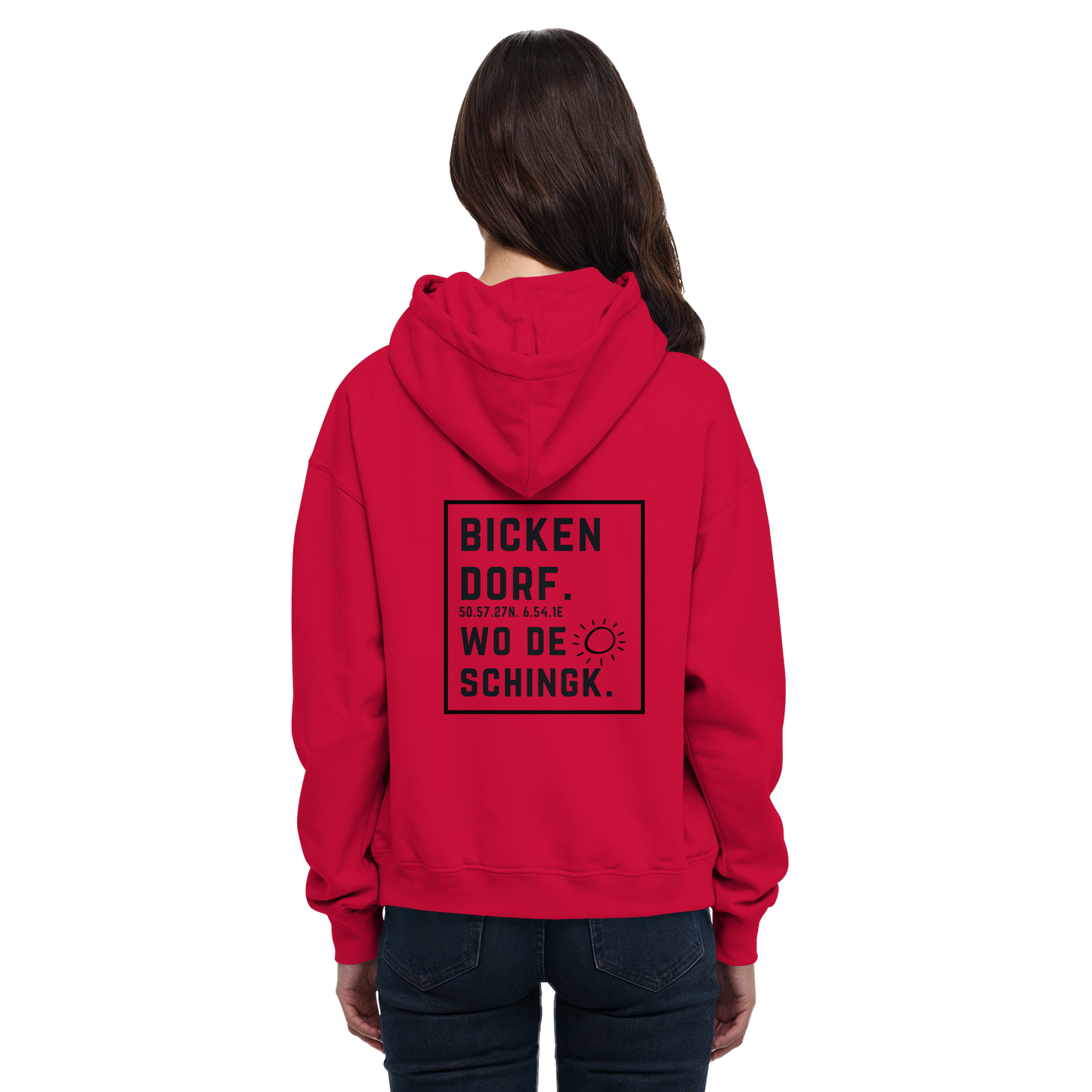 Wo de Sonn schingk - Bickendorf Druck Rücken - Basic Unisex Hoodie
