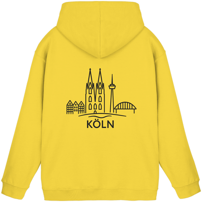 Köln Skyline (großer Druck auf dem Rücken) - Basic Unisex Hoodie