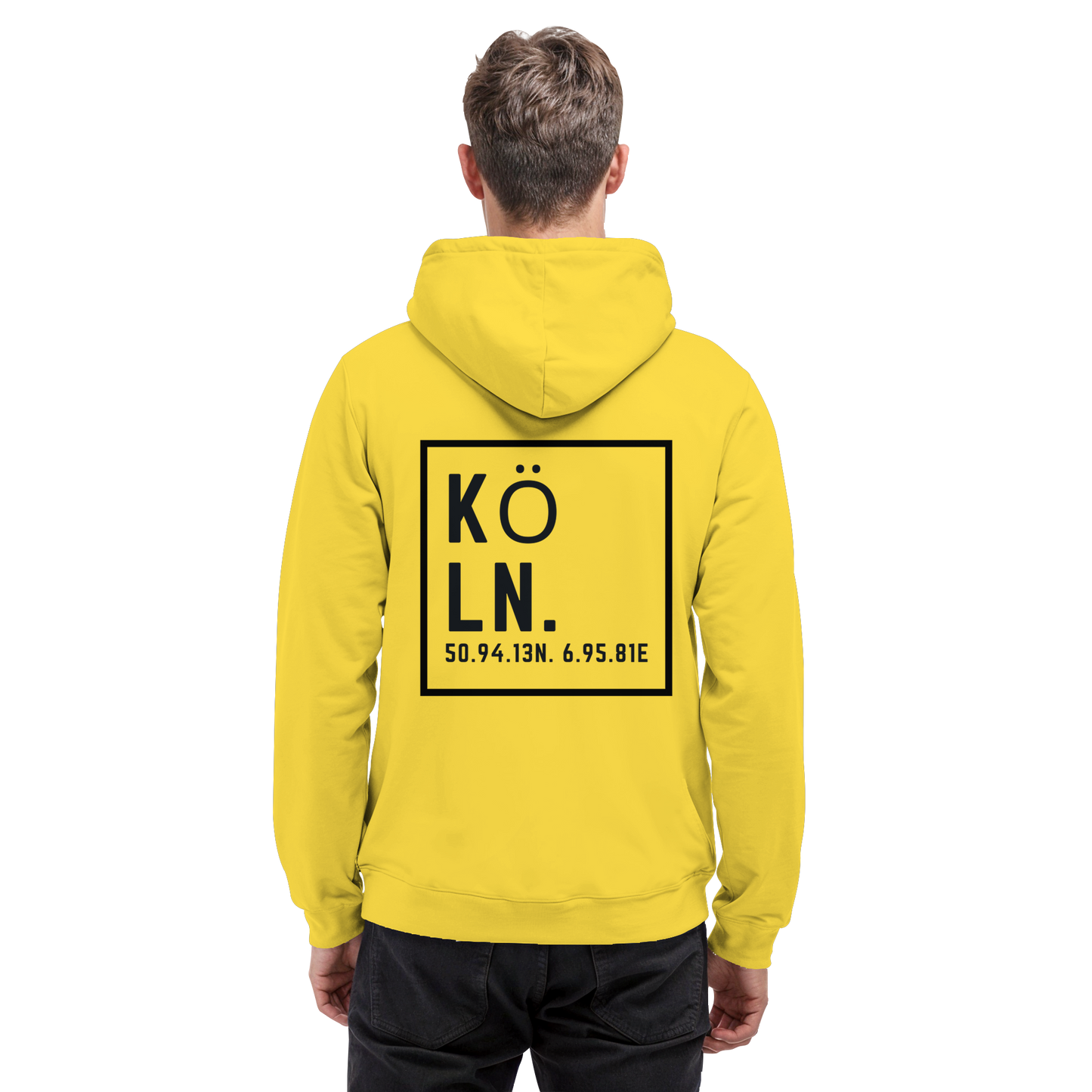Köln Koordinaten (großer Druck auf dem Rücken) - Basic Unisex Hoodie