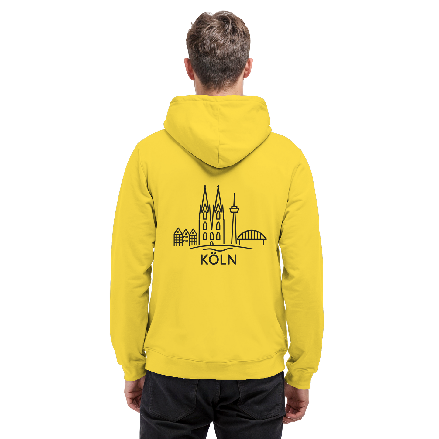 Köln Skyline (großer Druck auf dem Rücken) - Basic Unisex Hoodie