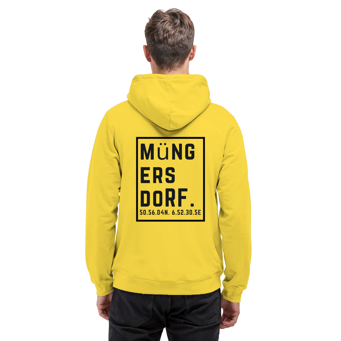 Müngersdorf Koordinaten (großer Druck auf dem Rücken) - Basic Unisex Hoodie