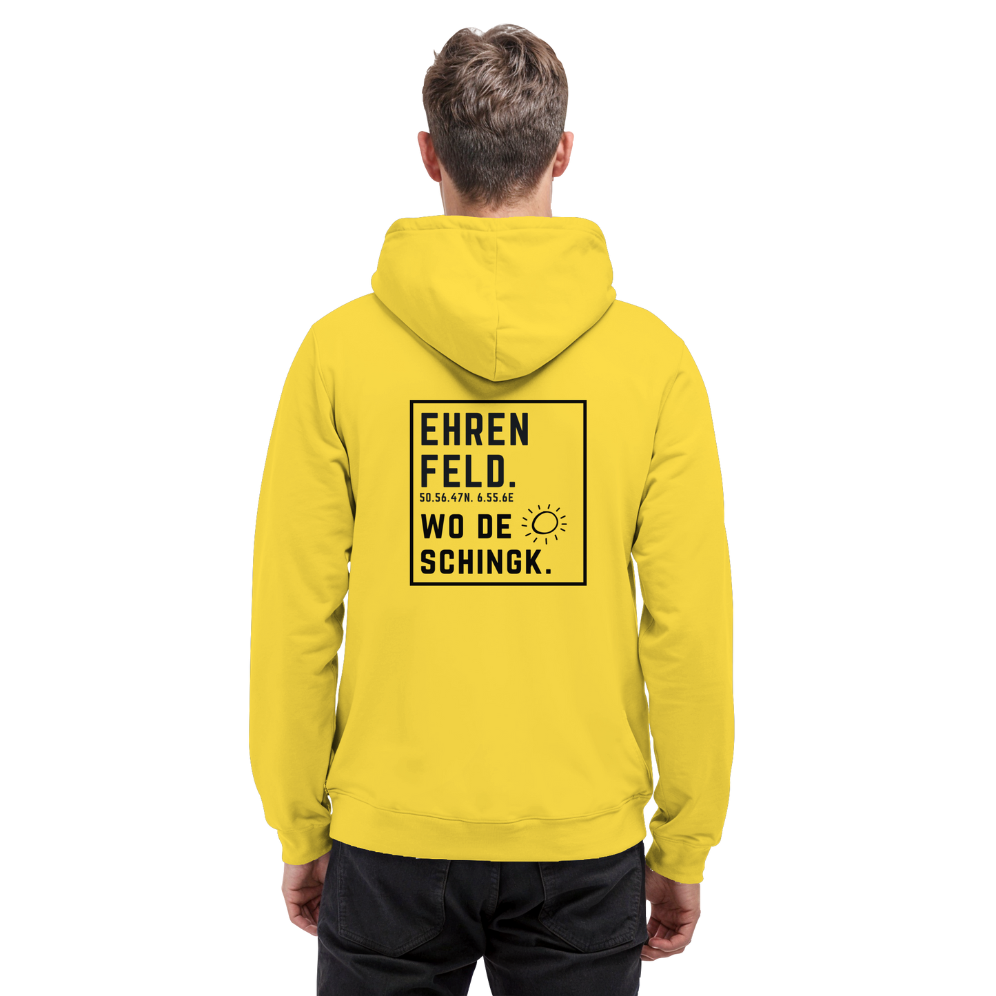 Wo de Sonn schingk - Ehrenfeld Druck Rücken - Basic Unisex Hoodie