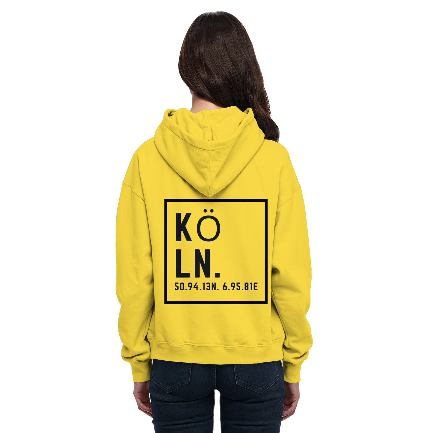 Köln Koordinaten (großer Druck auf dem Rücken) - Basic Unisex Hoodie