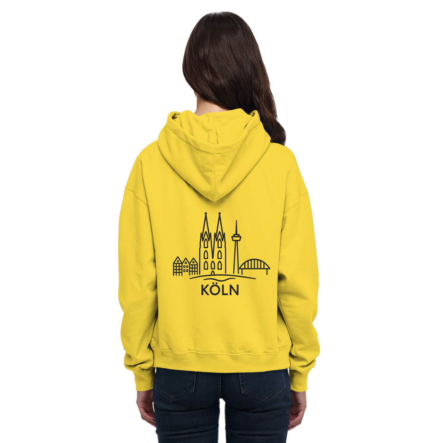 Köln Skyline (großer Druck auf dem Rücken) - Basic Unisex Hoodie