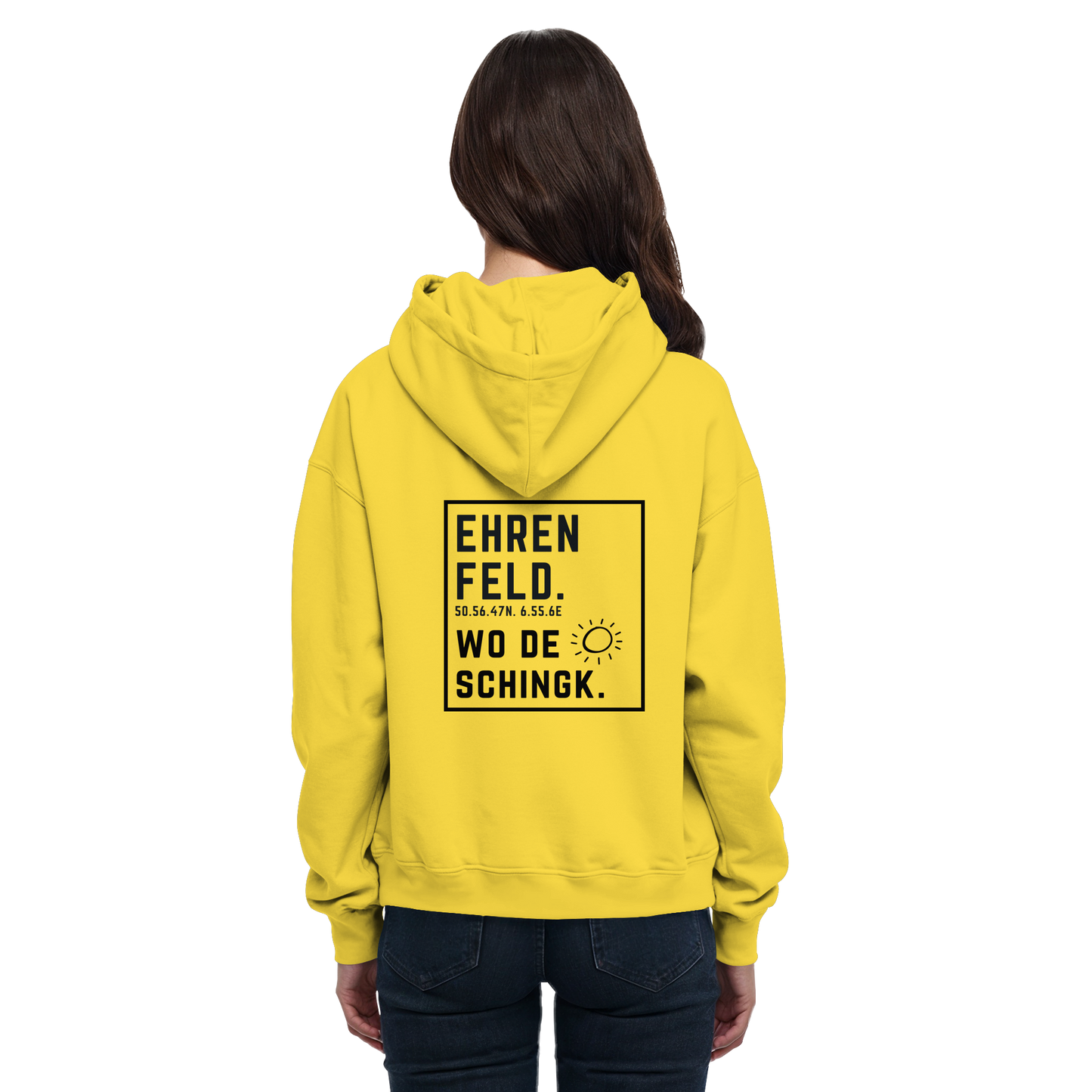 Wo de Sonn schingk - Ehrenfeld Druck Rücken - Basic Unisex Hoodie