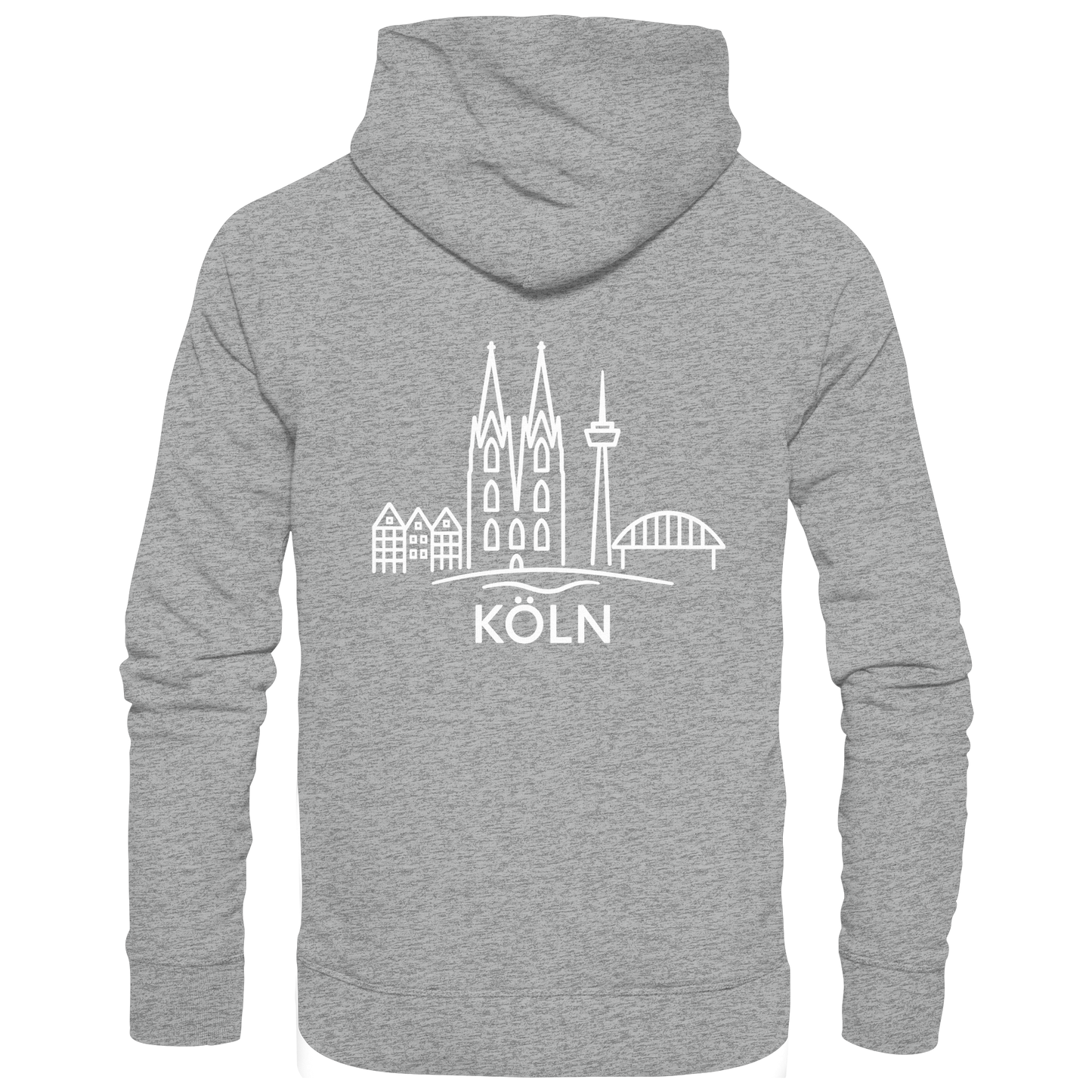 Köln Skyline (großer Druck auf dem Rücken) - Basic Unisex Hoodie