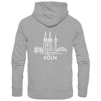 Köln Skyline (großer Druck auf dem Rücken) - Basic Unisex Hoodie