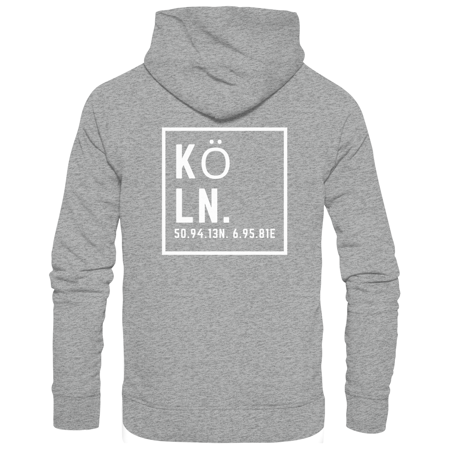 Köln Koordinaten (großer Druck auf dem Rücken) - Basic Unisex Hoodie